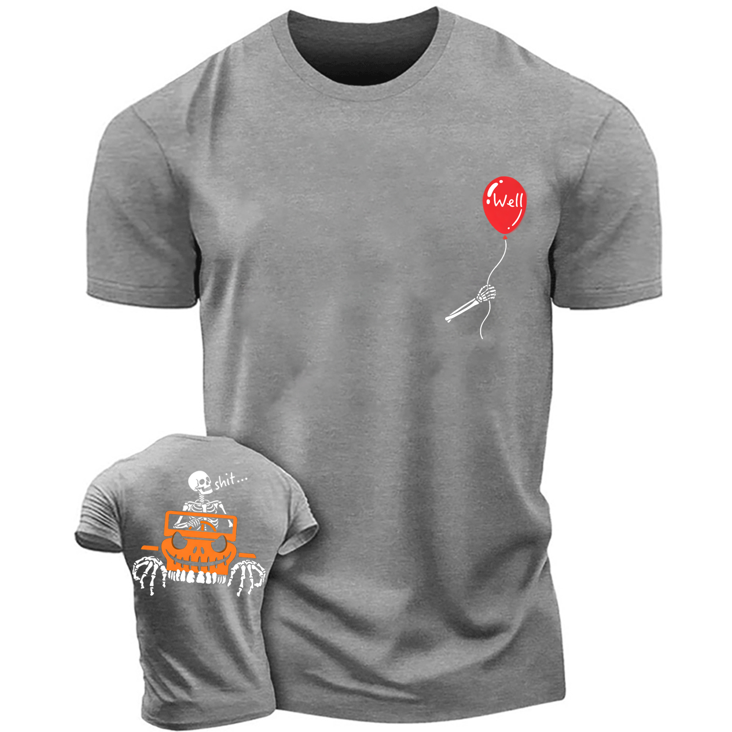 Well, Shit… | Funny Skeleton Halloween Off-Road Cotton T-shirt