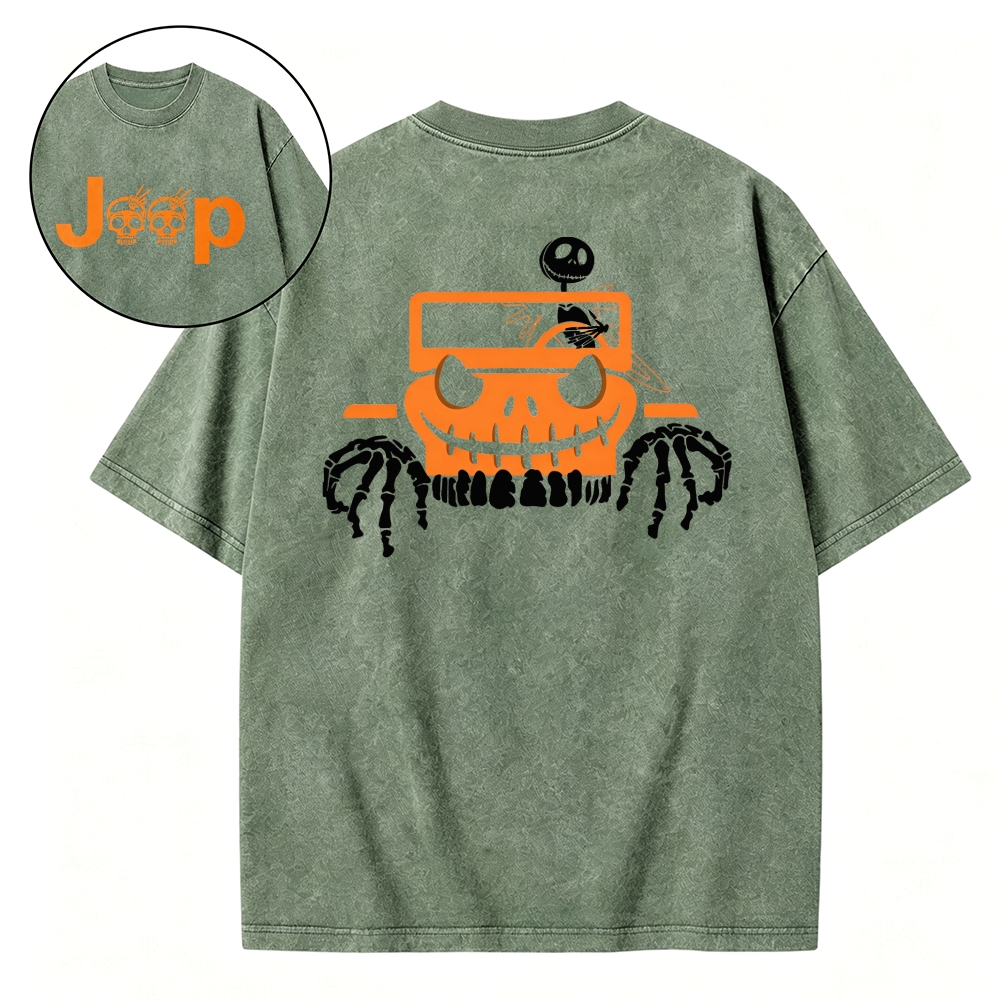 Bone Grille Orange Halloween Jp Unisex Washed T-shirt