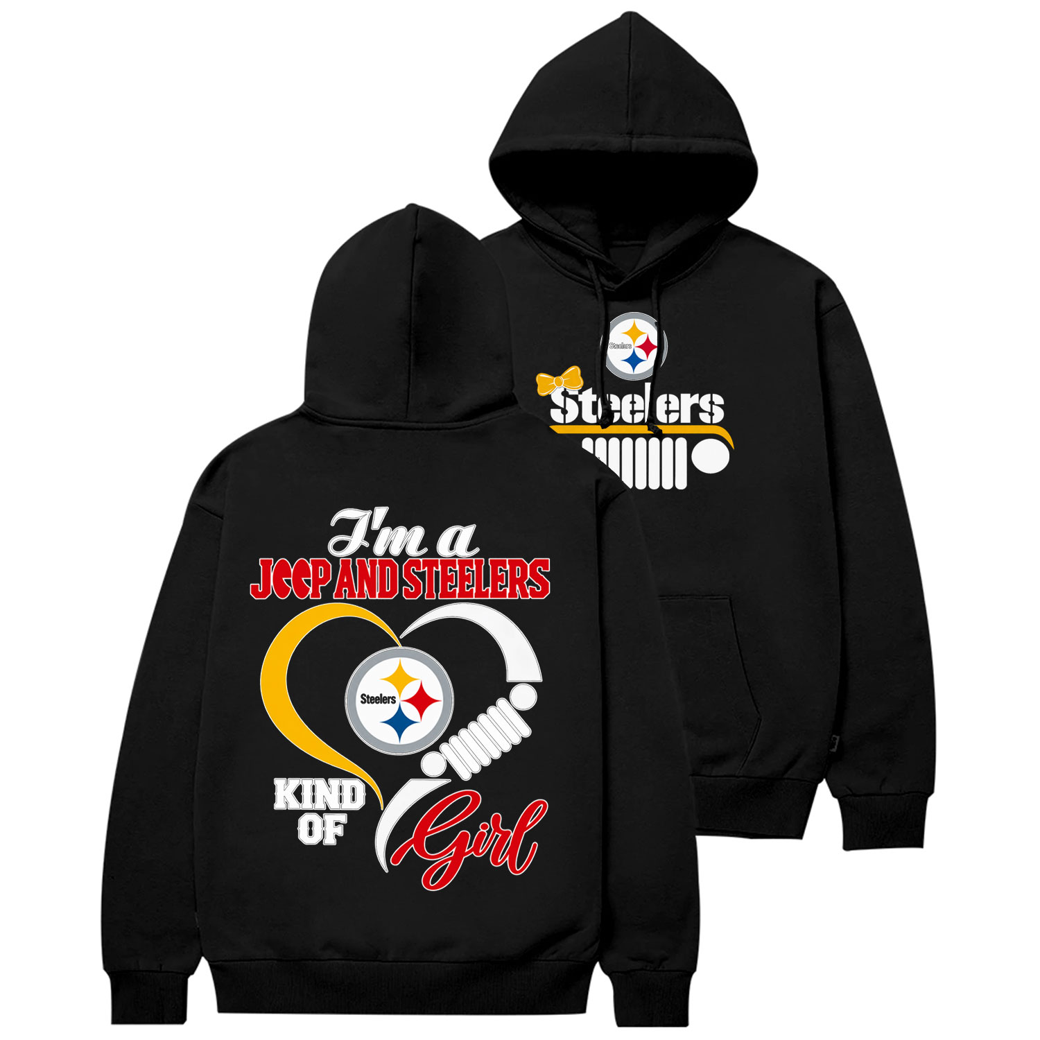 Pittsburgh Steelers I’m a Jp and Cowboys girl Cotton Hoodie