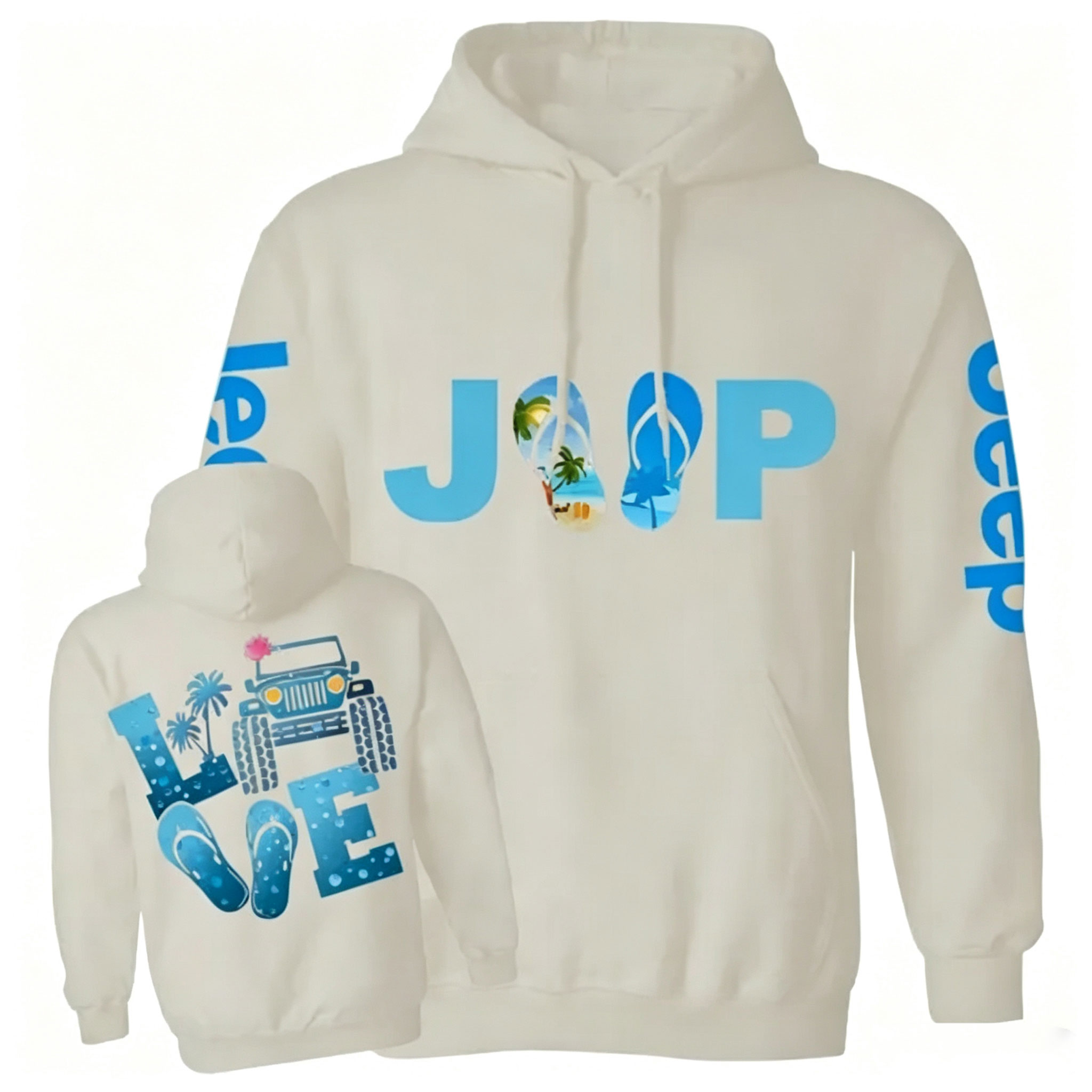 Jp Beach Blue Life Unisex Casual Hoodie