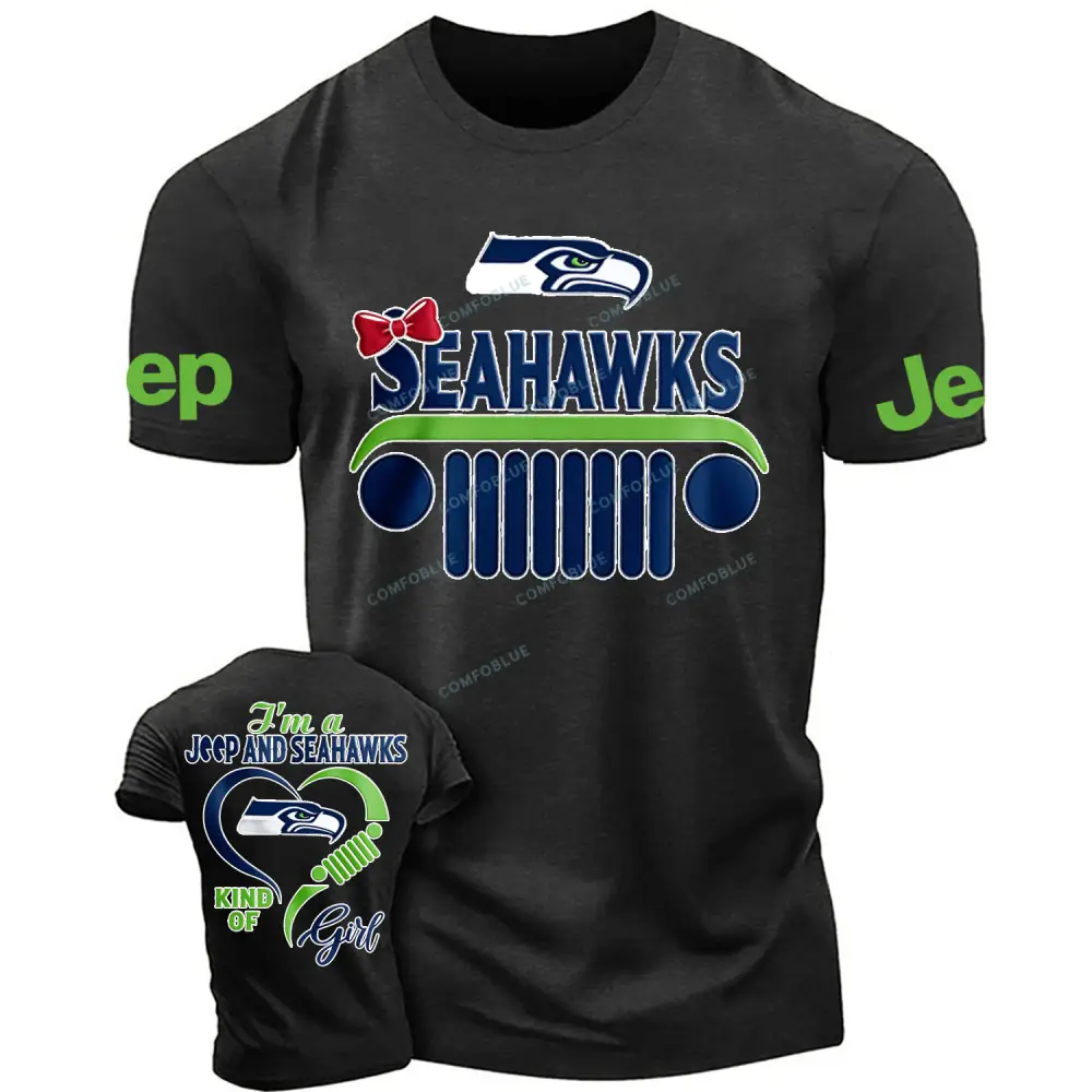Seattle Seahawks I’m a Jp and Cowboys girl Cotton T-shirt Cotton T-shirt