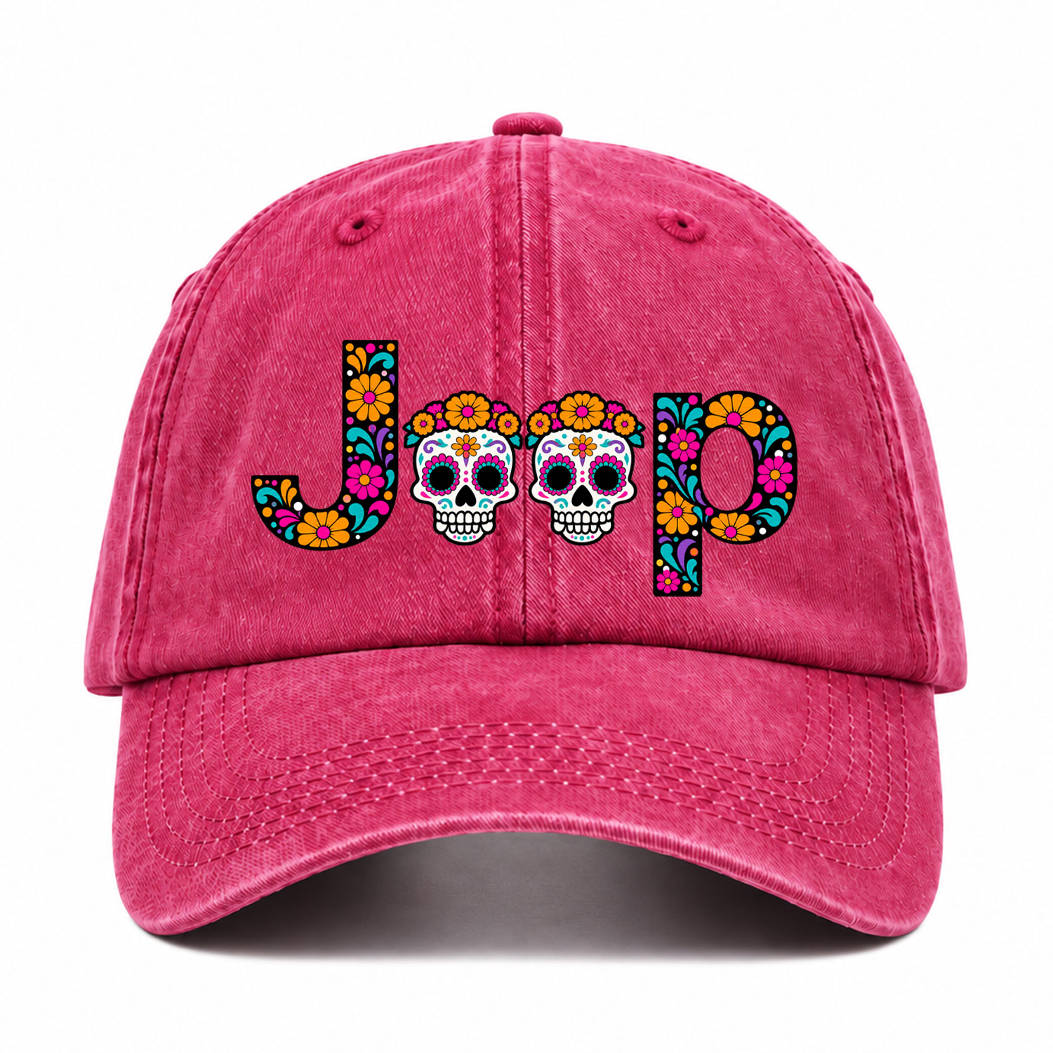 Sugar Skull Dancing on Jps Dia de los Muertos Baseball Cap