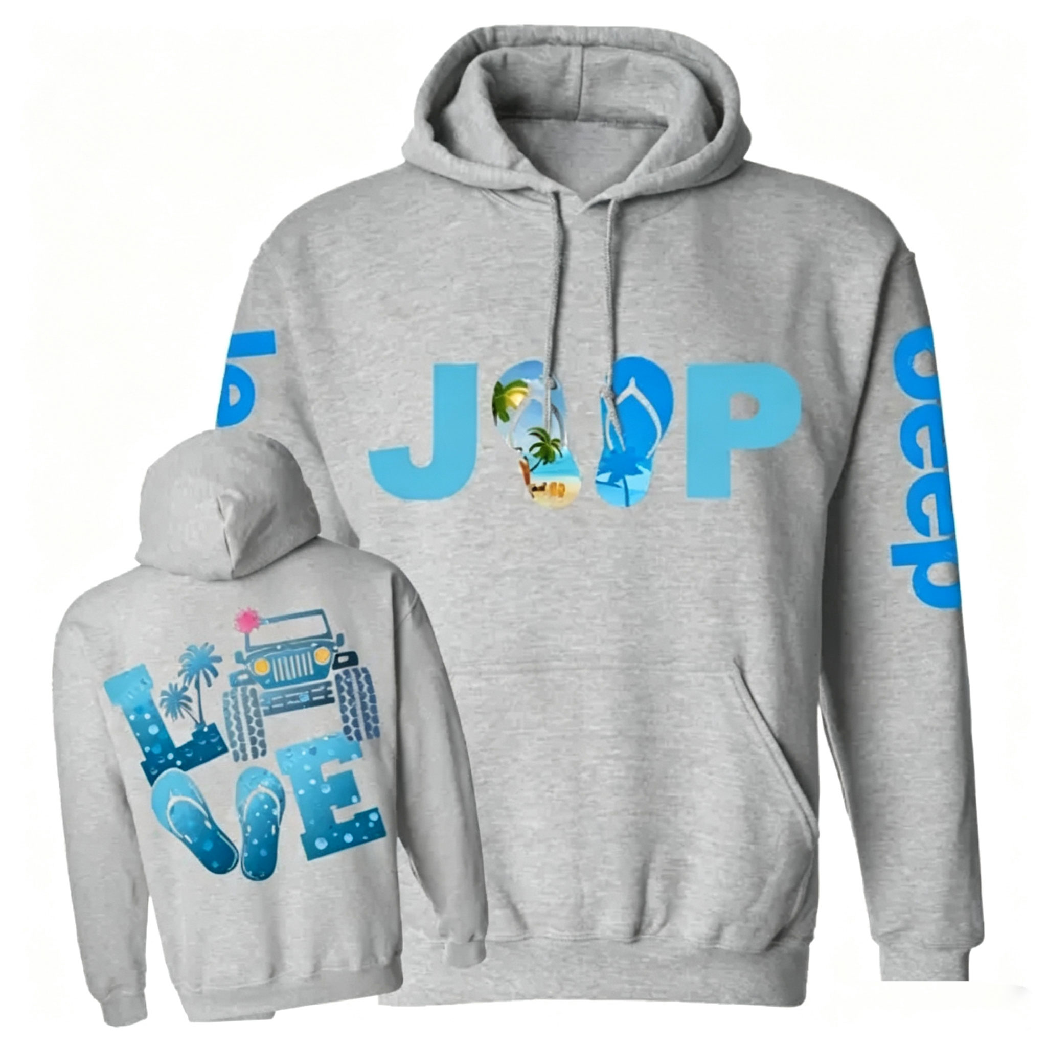 Jp Beach Blue Life Unisex Casual Hoodie