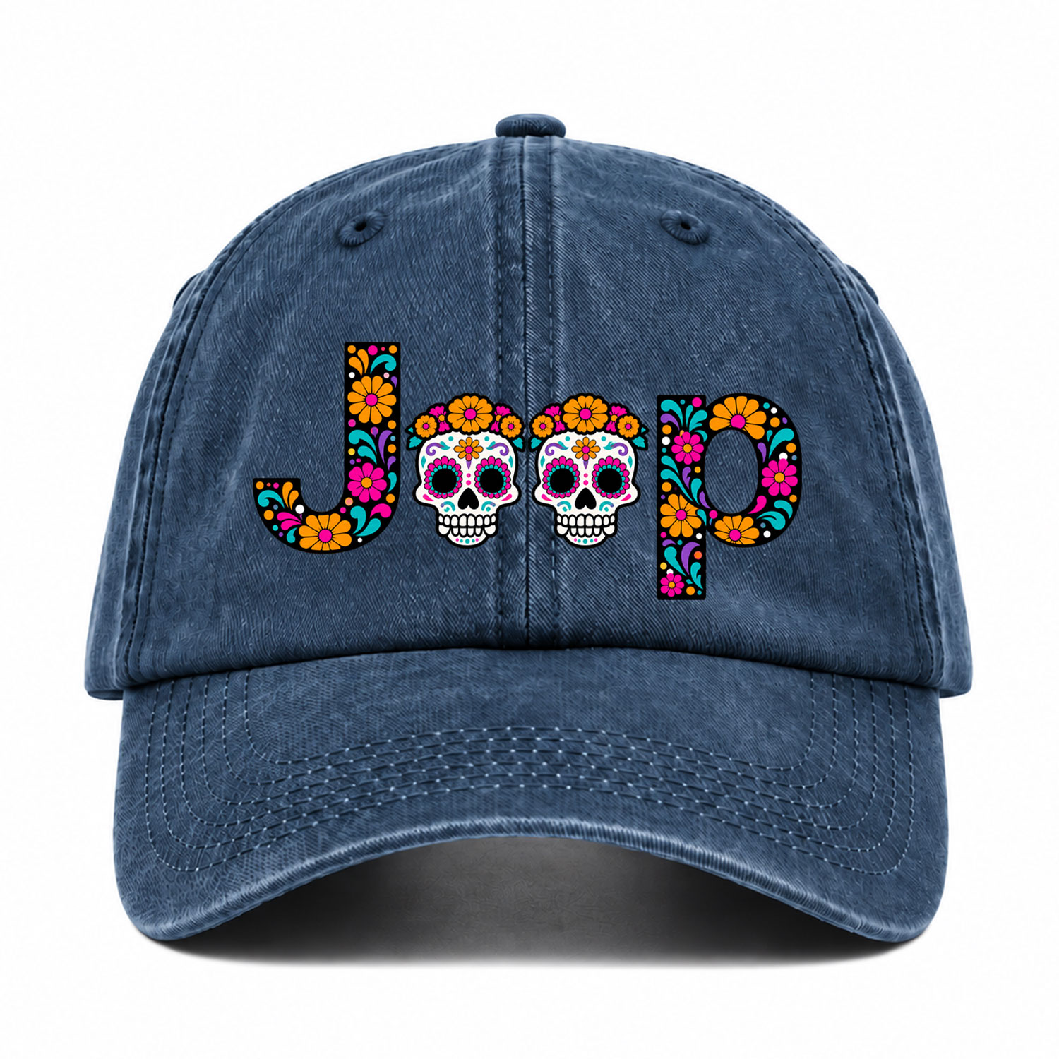 Sugar Skull Dancing on Jps Dia de los Muertos Baseball Cap