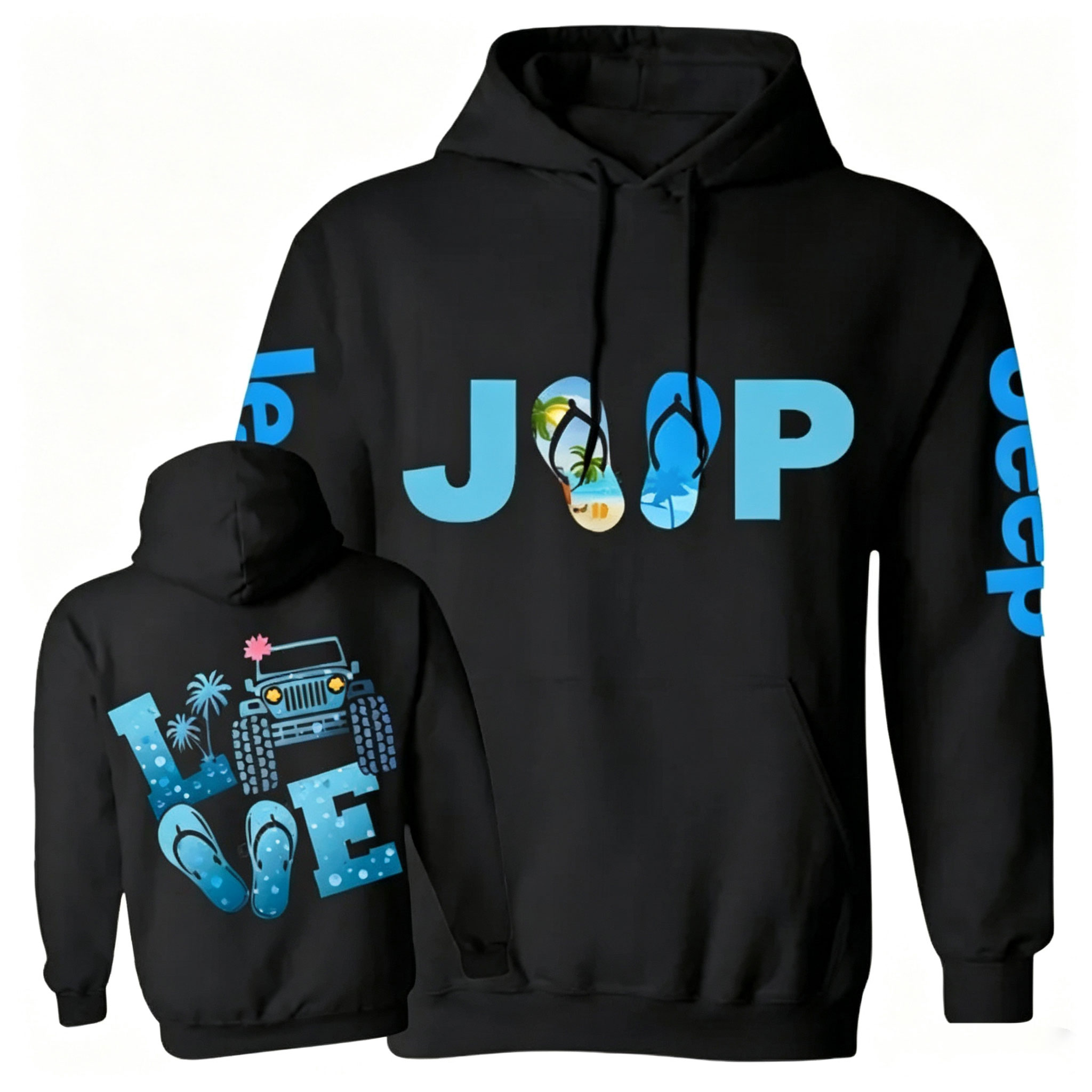 Jp Beach Blue Life Unisex Casual Hoodie