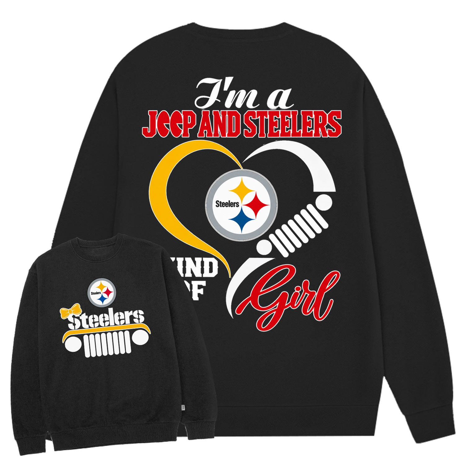 Pittsburgh Steelers I’m A Jp And Cowboys Girl Cotton Sweatshirt