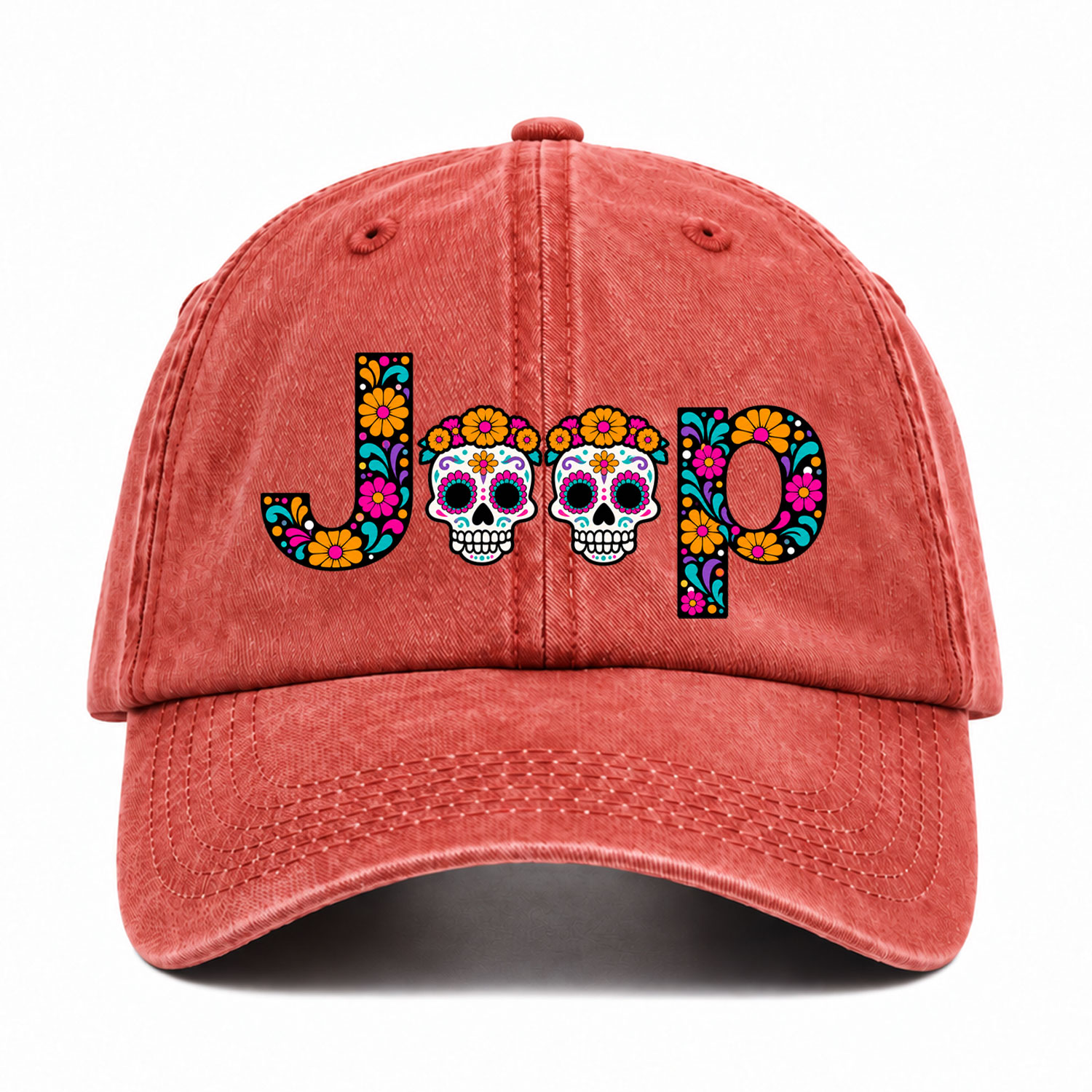 Sugar Skull Dancing on Jps Dia de los Muertos Baseball Cap