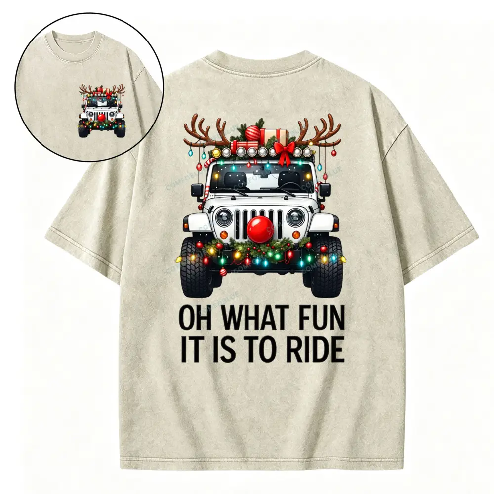 Oh What Fun It Is To Ride Jp Washed T-Shirt
