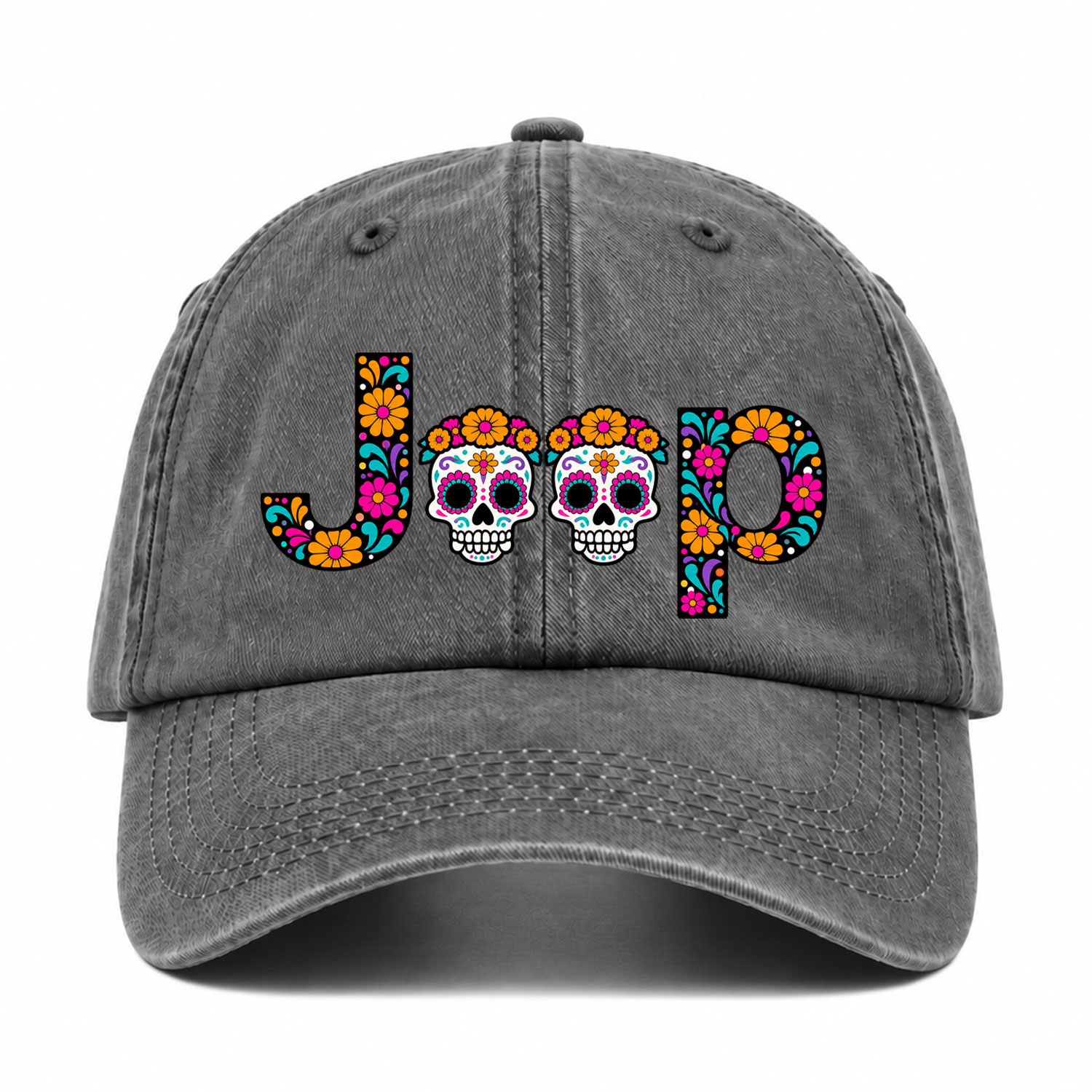 Sugar Skull Dancing on Jps Dia de los Muertos Baseball Cap