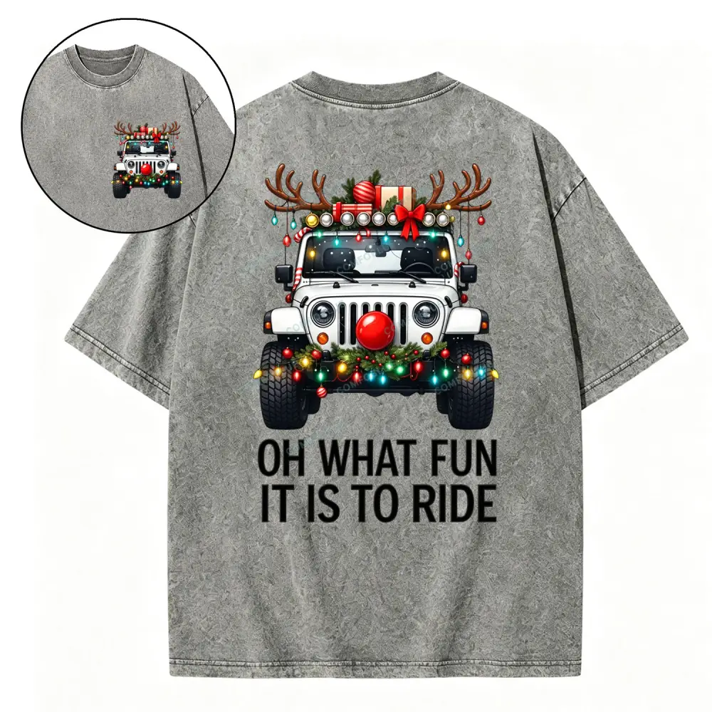 Oh What Fun It Is To Ride Jp Washed T-Shirt