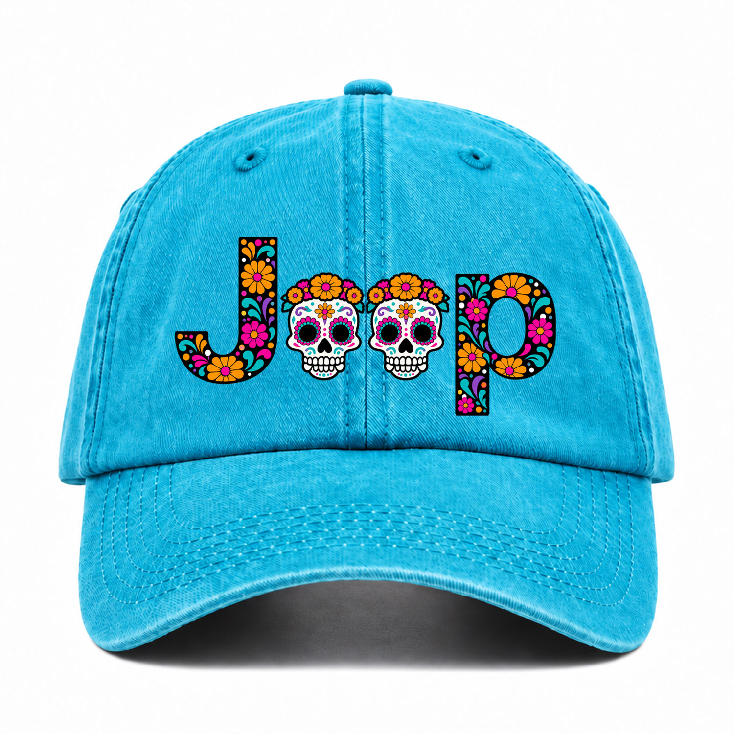 Sugar Skull Dancing on Jps Dia de los Muertos Baseball Cap
