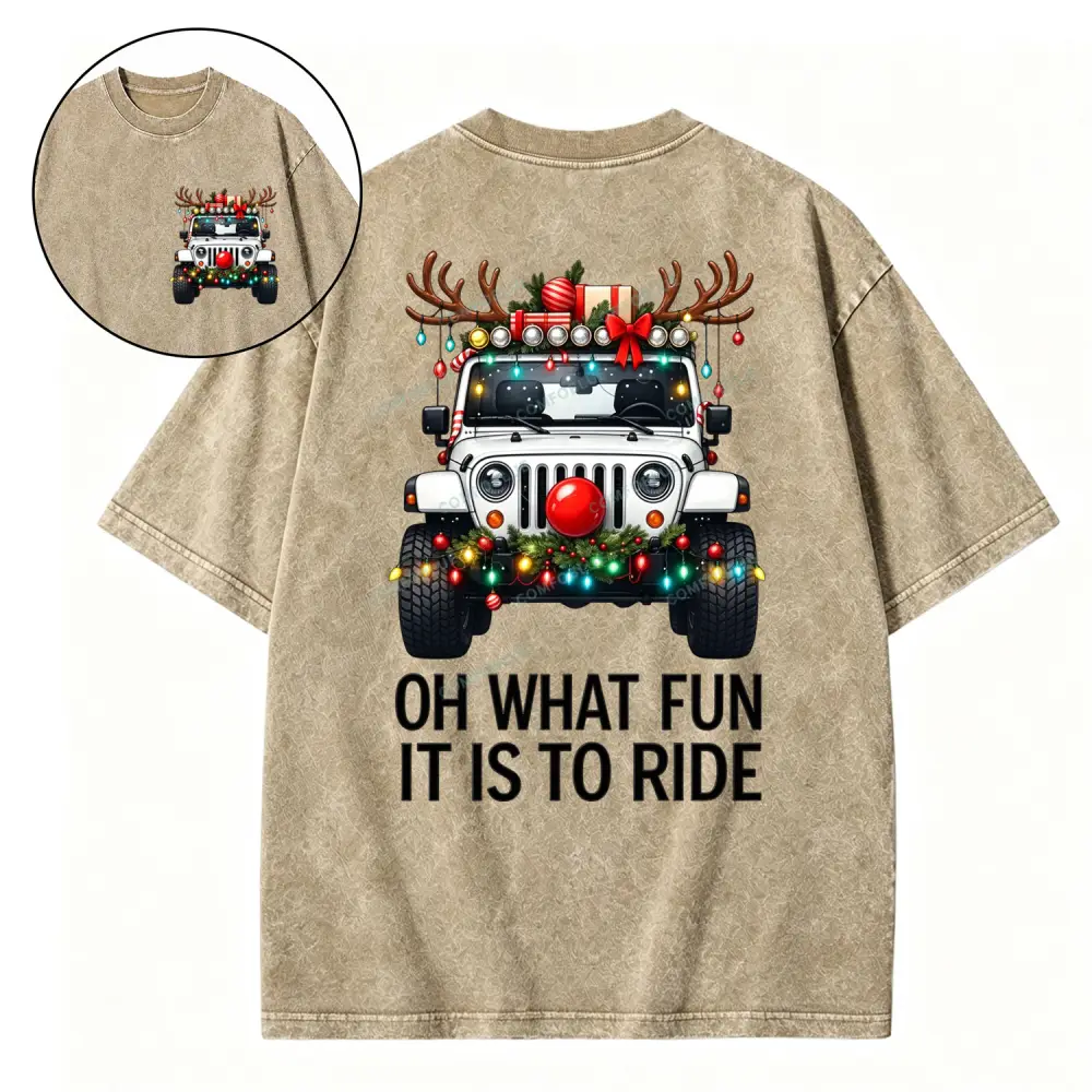 Oh What Fun It Is To Ride Jp Washed T-Shirt