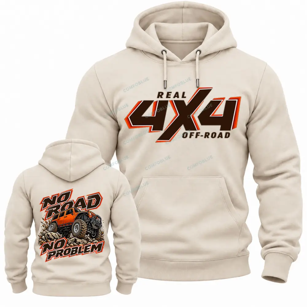 No Road No Problem Real 4X4 Off-Road Cotton Hoodie