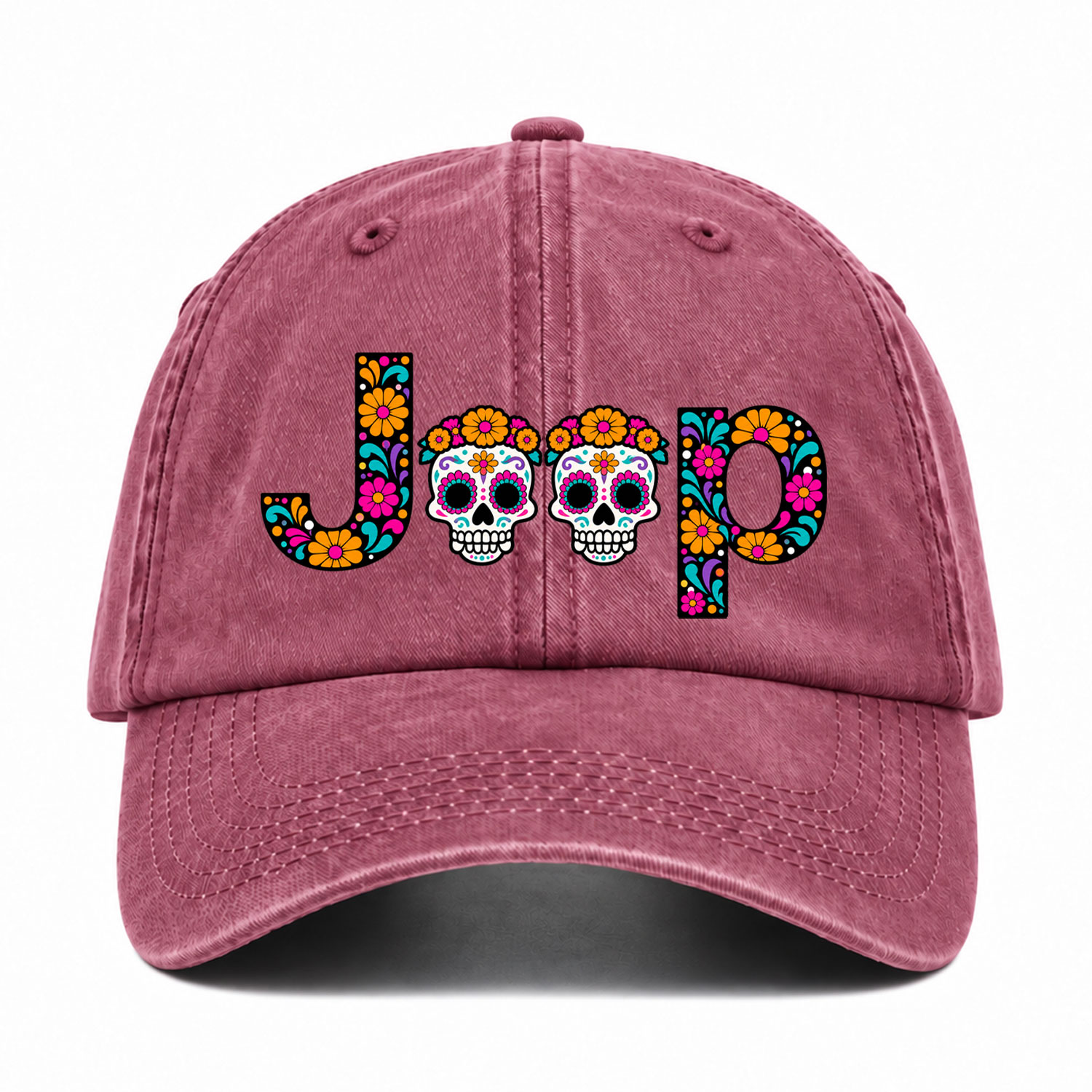 Sugar Skull Dancing on Jps Dia de los Muertos Baseball Cap