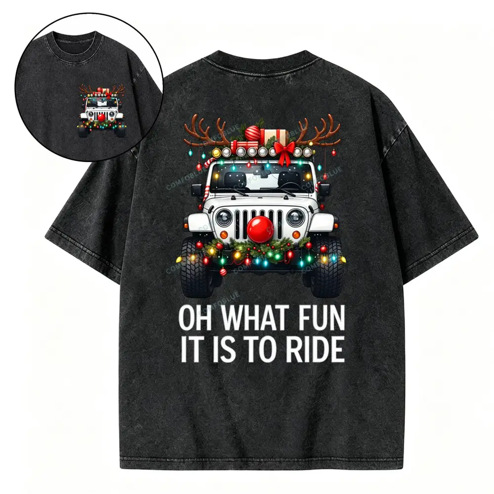 Oh What Fun It Is To Ride Jp Washed T-Shirt