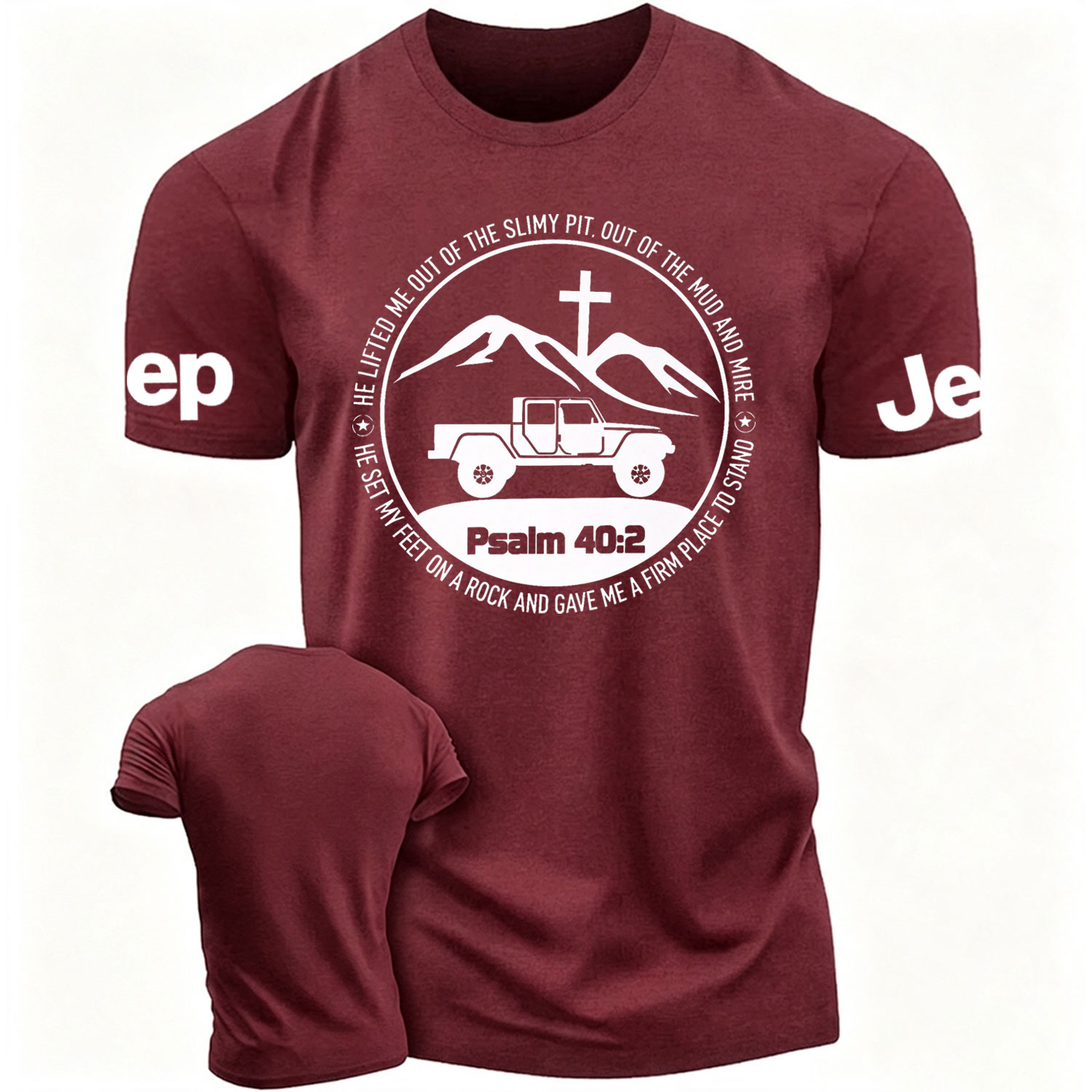 Religion The Lifted Me Out Of The Slimy Pit Psalm 40:2 Cotton T-shirt