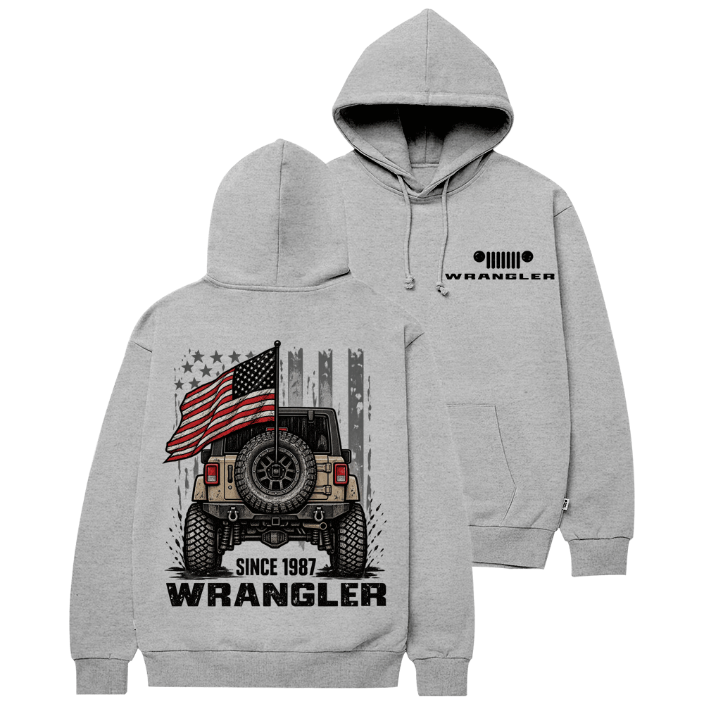 Wrangler Since 1987 American Flag Jp Cotton Hoodie Cotton Hoodie