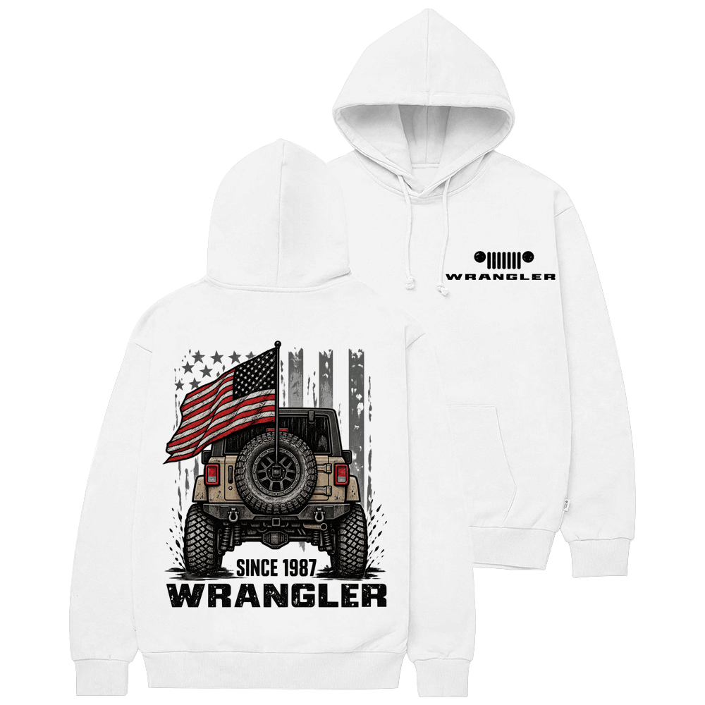 Wrangler Since 1987 American Flag Jp Cotton Hoodie Cotton Hoodie