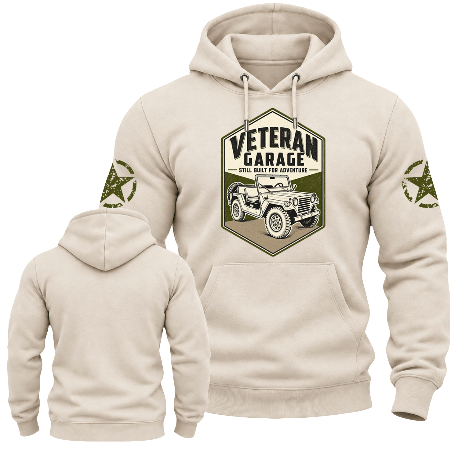 Veteran Garage Still Built For Adventure Cotton Hoodie