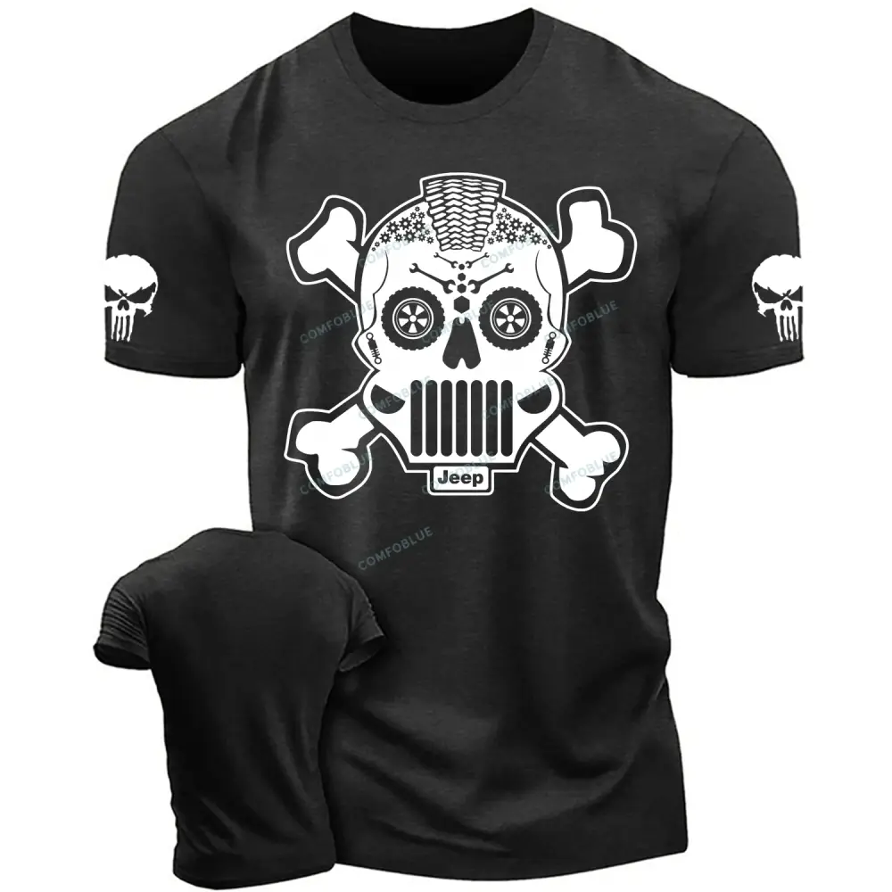 Jp Sugar Skull Calaveras Mechanical Parts Cotton T-shirt
