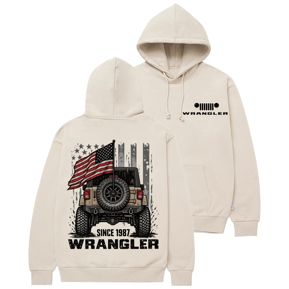 Wrangler Since 1987 American Flag Jp Cotton Hoodie Cotton Hoodie