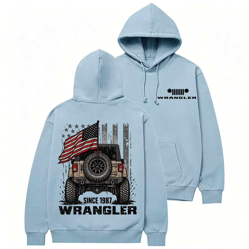 Wrangler Since 1987 American Flag Jp Cotton Hoodie Cotton Hoodie