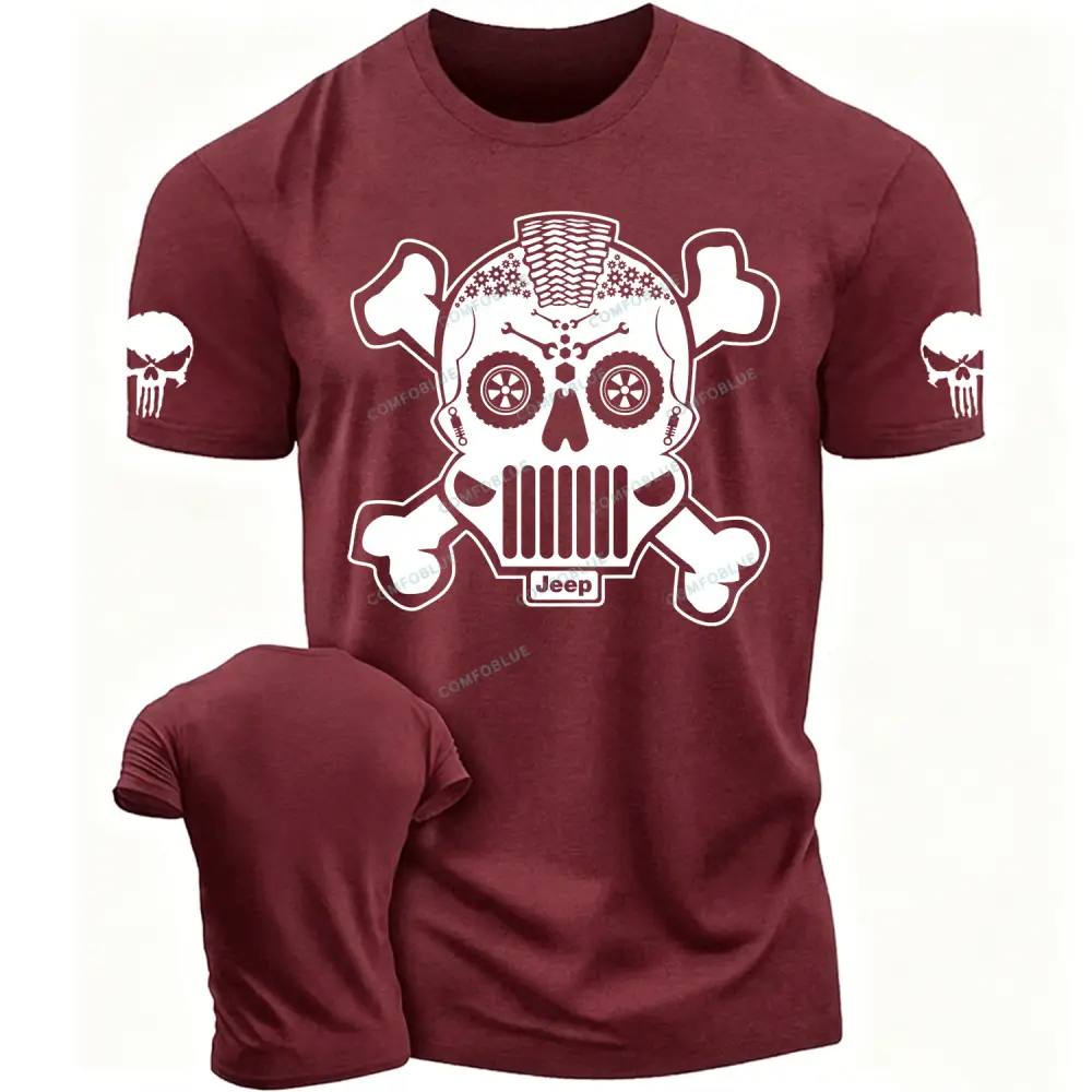 Jp Sugar Skull Calaveras Mechanical Parts Cotton T-shirt