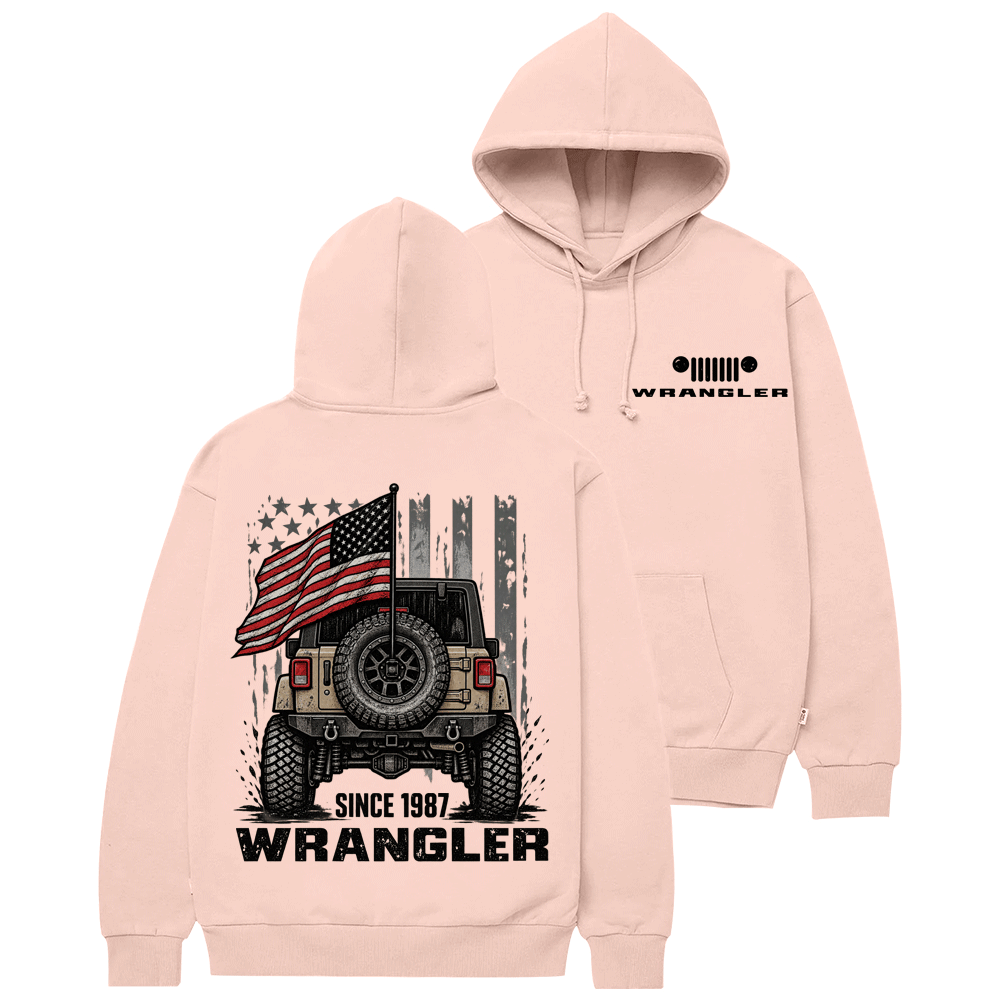 Wrangler Since 1987 American Flag Jp Cotton Hoodie Cotton Hoodie