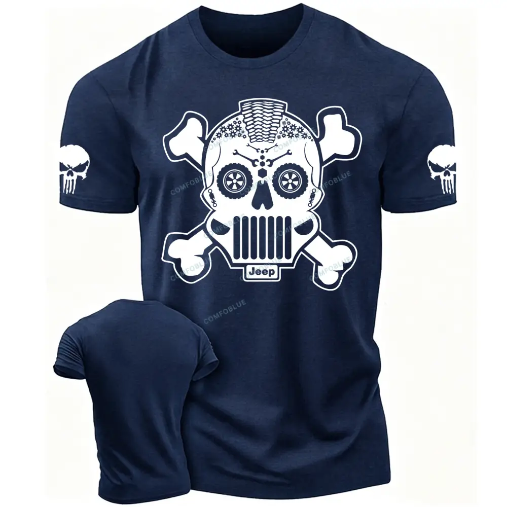 Jp Sugar Skull Calaveras Mechanical Parts Cotton T-shirt