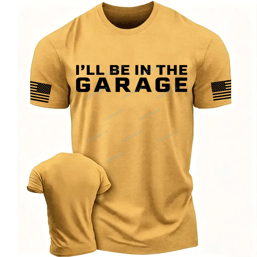 I'll Be in The Garage Flag Cotton T-Shirt