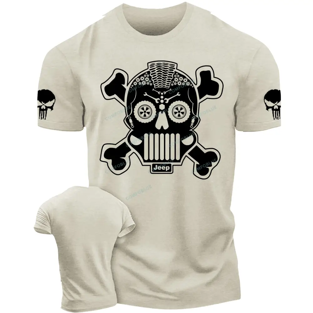 Jp Sugar Skull Calaveras Mechanical Parts Cotton T-shirt