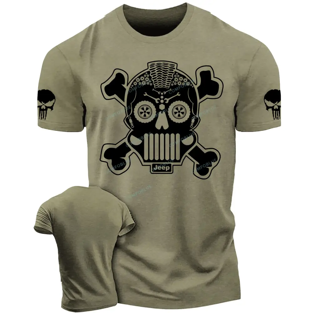 Jp Sugar Skull Calaveras Mechanical Parts Cotton T-shirt