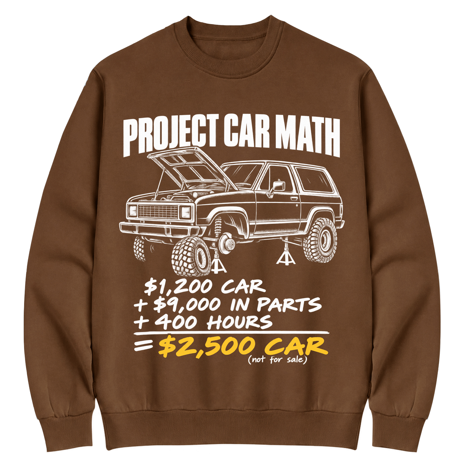 Project Car Math Funny Garage Humor Cotton Sweatshirt