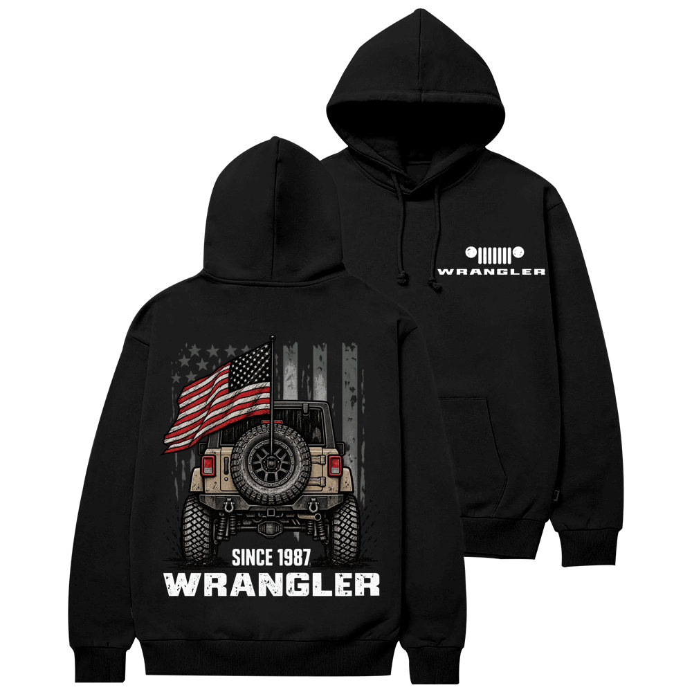 Wrangler Since 1987 American Flag Jp Cotton Hoodie Cotton Hoodie