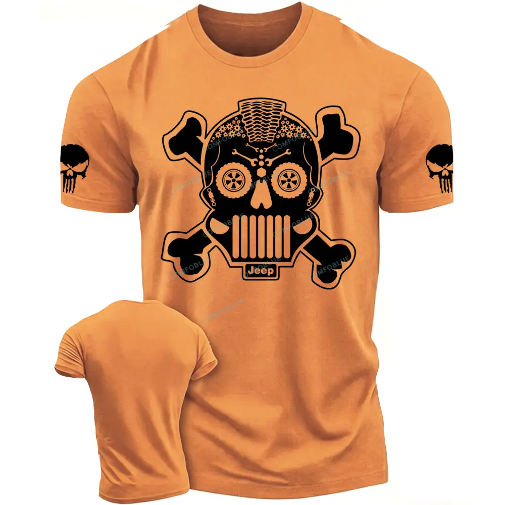Jp Sugar Skull Calaveras Mechanical Parts Cotton T-shirt