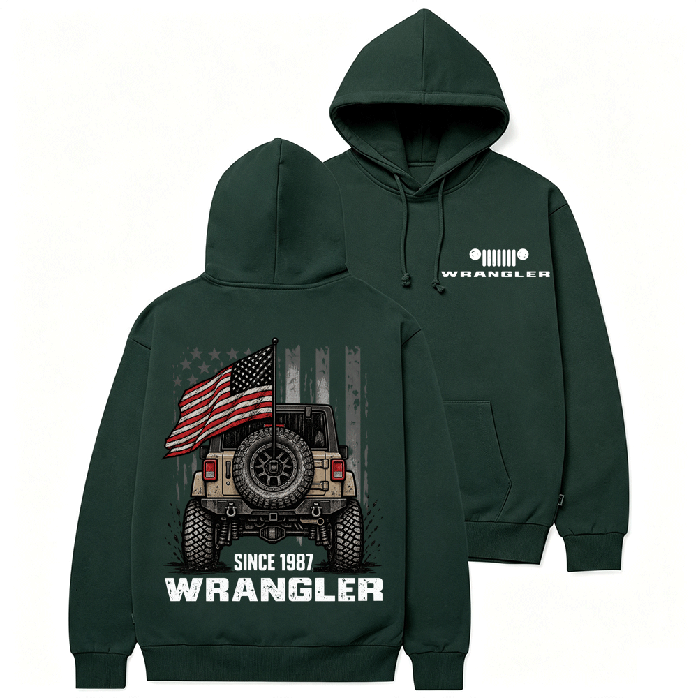Wrangler Since 1987 American Flag Jp Cotton Hoodie Cotton Hoodie