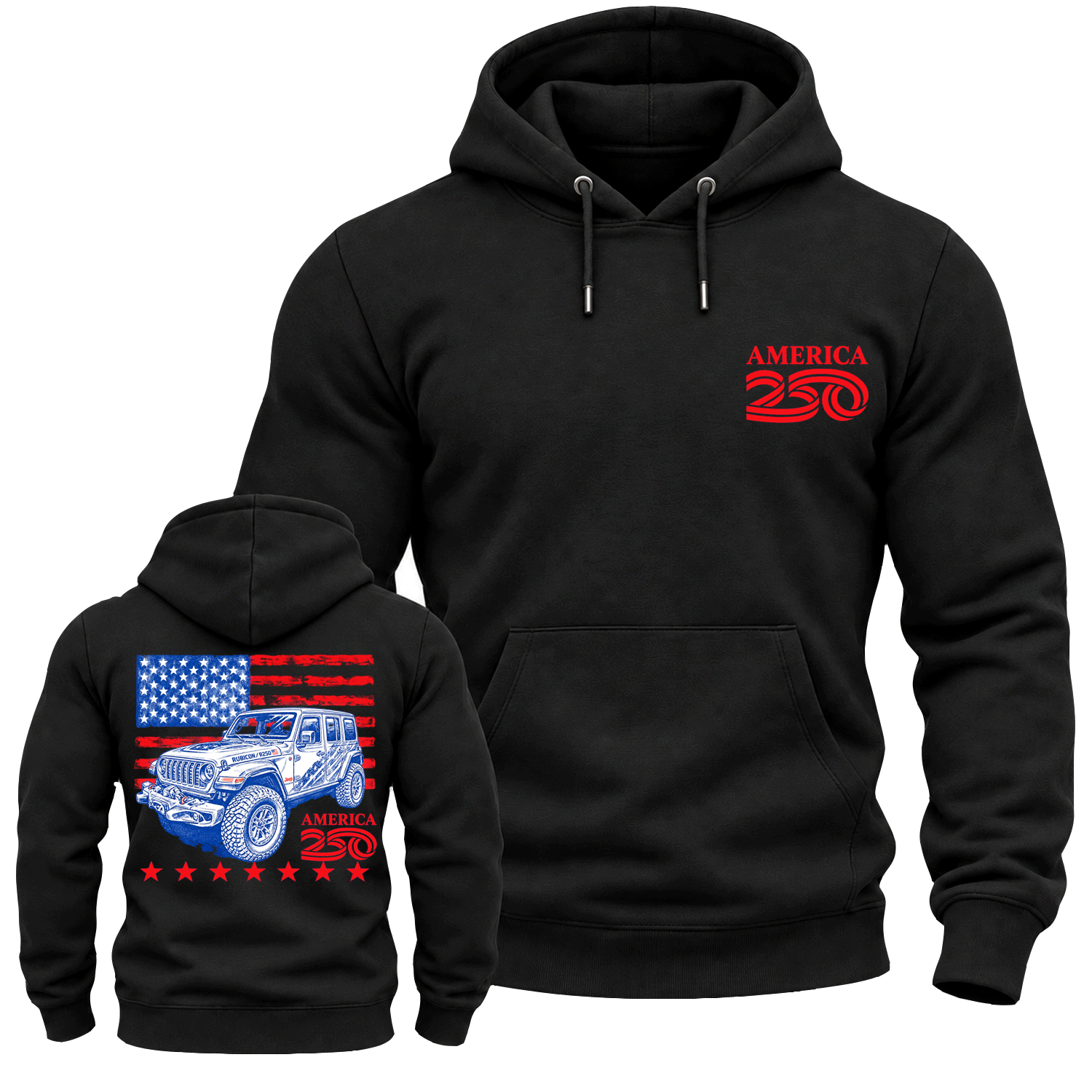America 250 Jp Rubicon Flag Cotton Hoodie