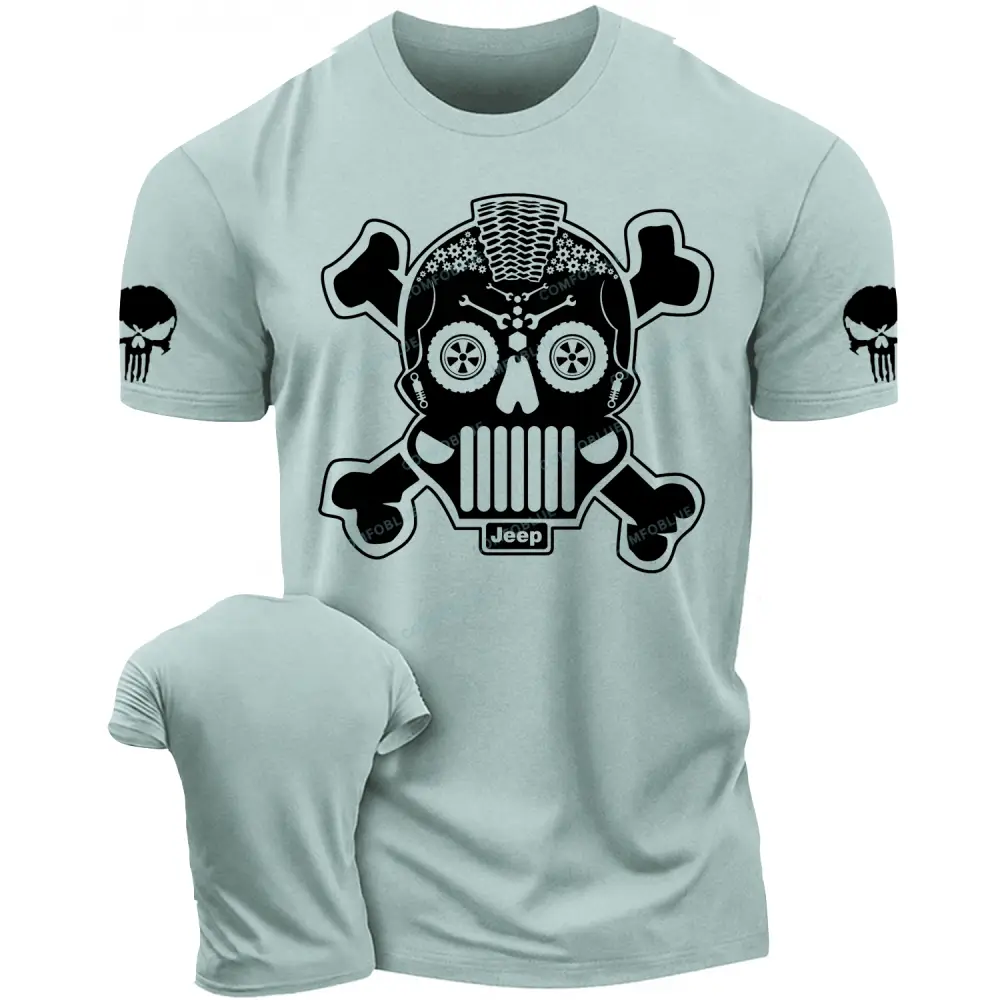 Jp Sugar Skull Calaveras Mechanical Parts Cotton T-shirt