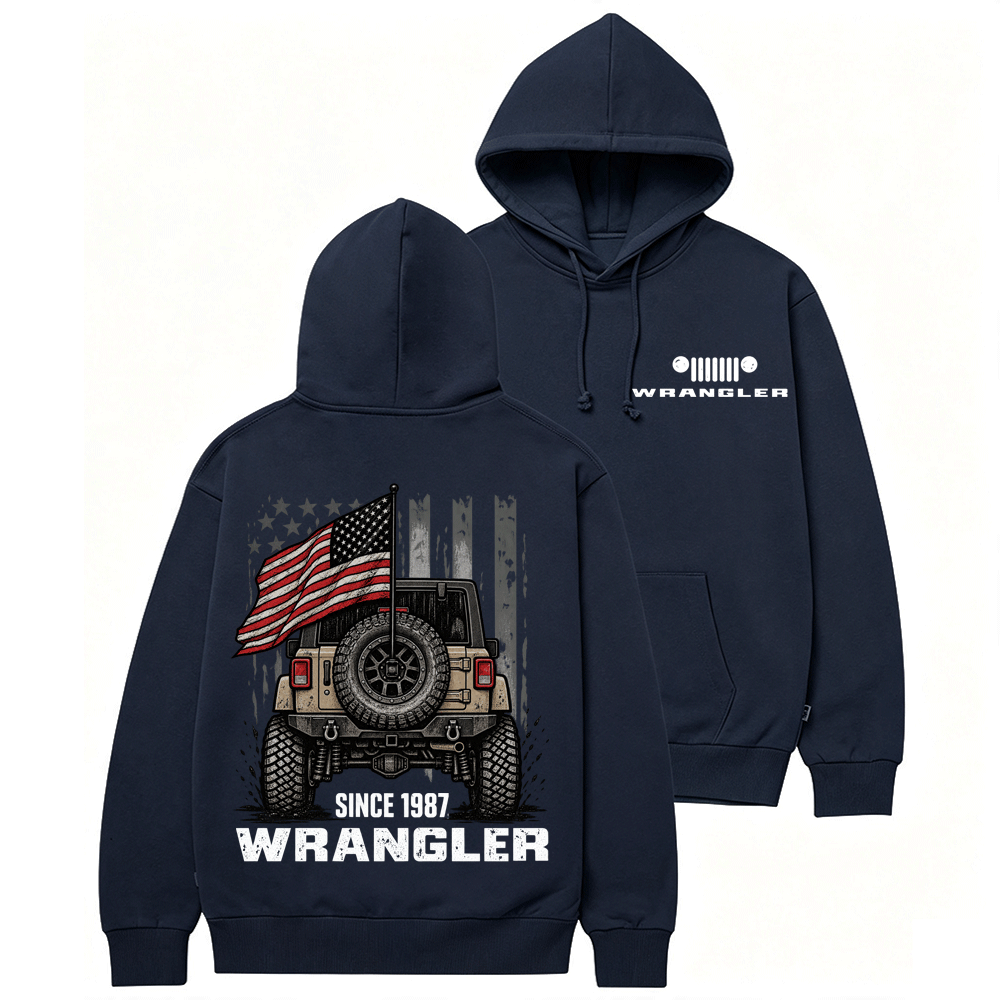 Wrangler Since 1987 American Flag Jp Cotton Hoodie Cotton Hoodie