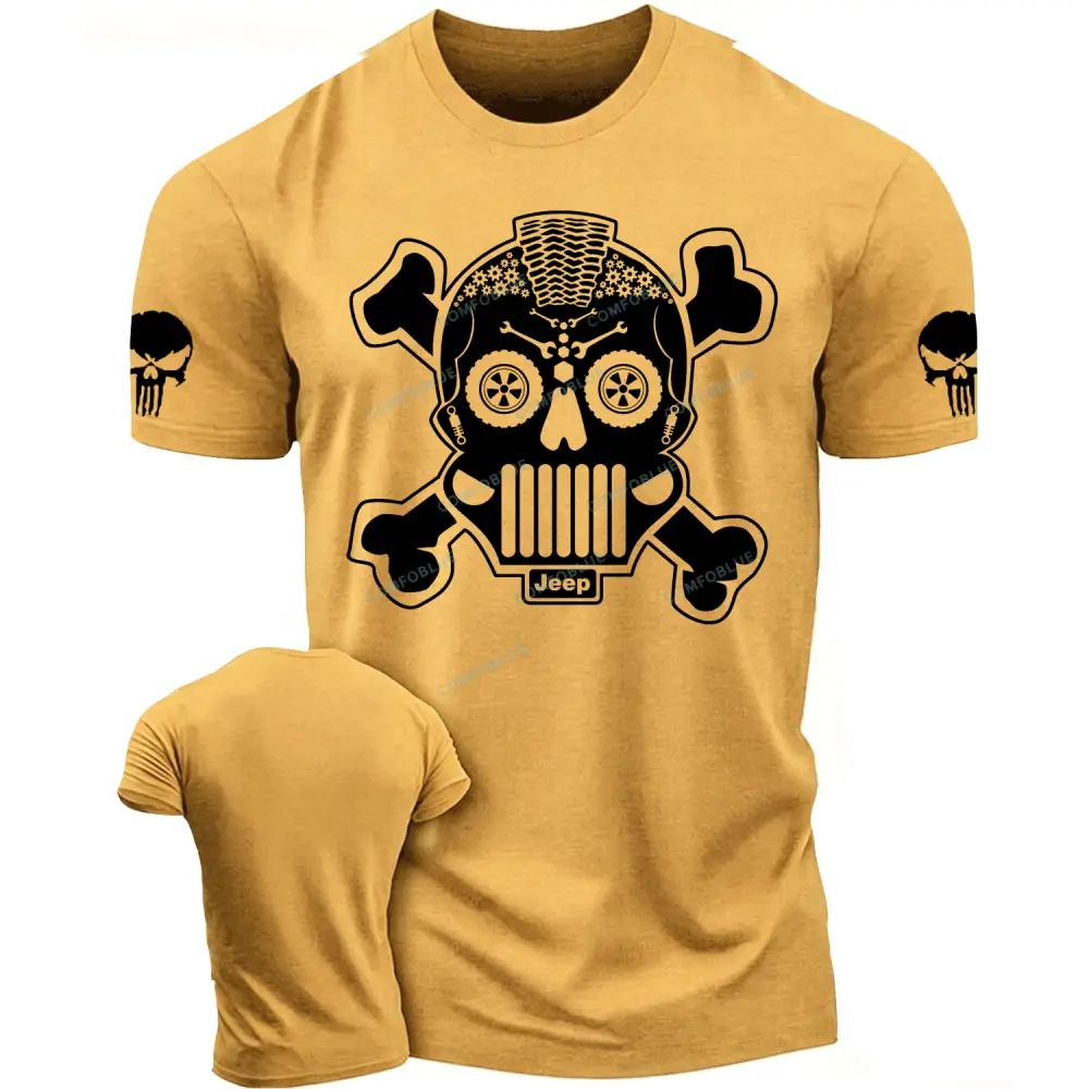 Jp Sugar Skull Calaveras Mechanical Parts Cotton T-shirt