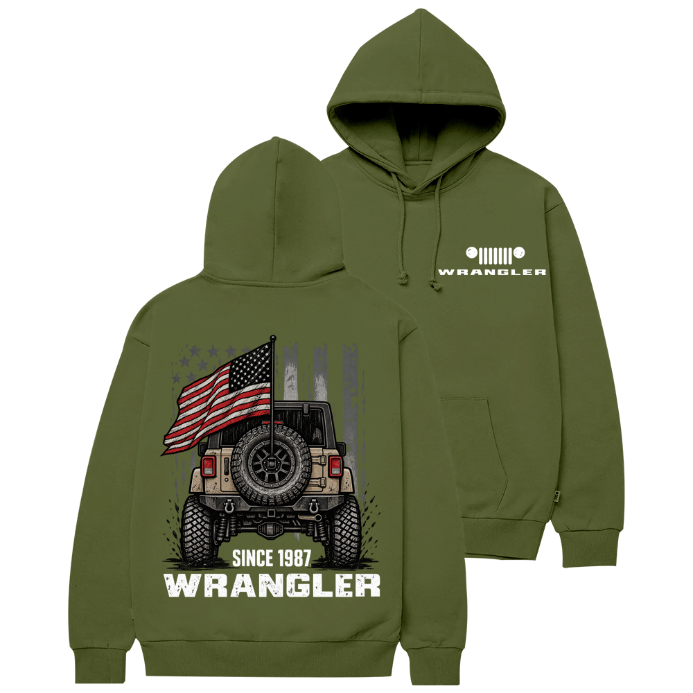 Wrangler Since 1987 American Flag Jp Cotton Hoodie Cotton Hoodie
