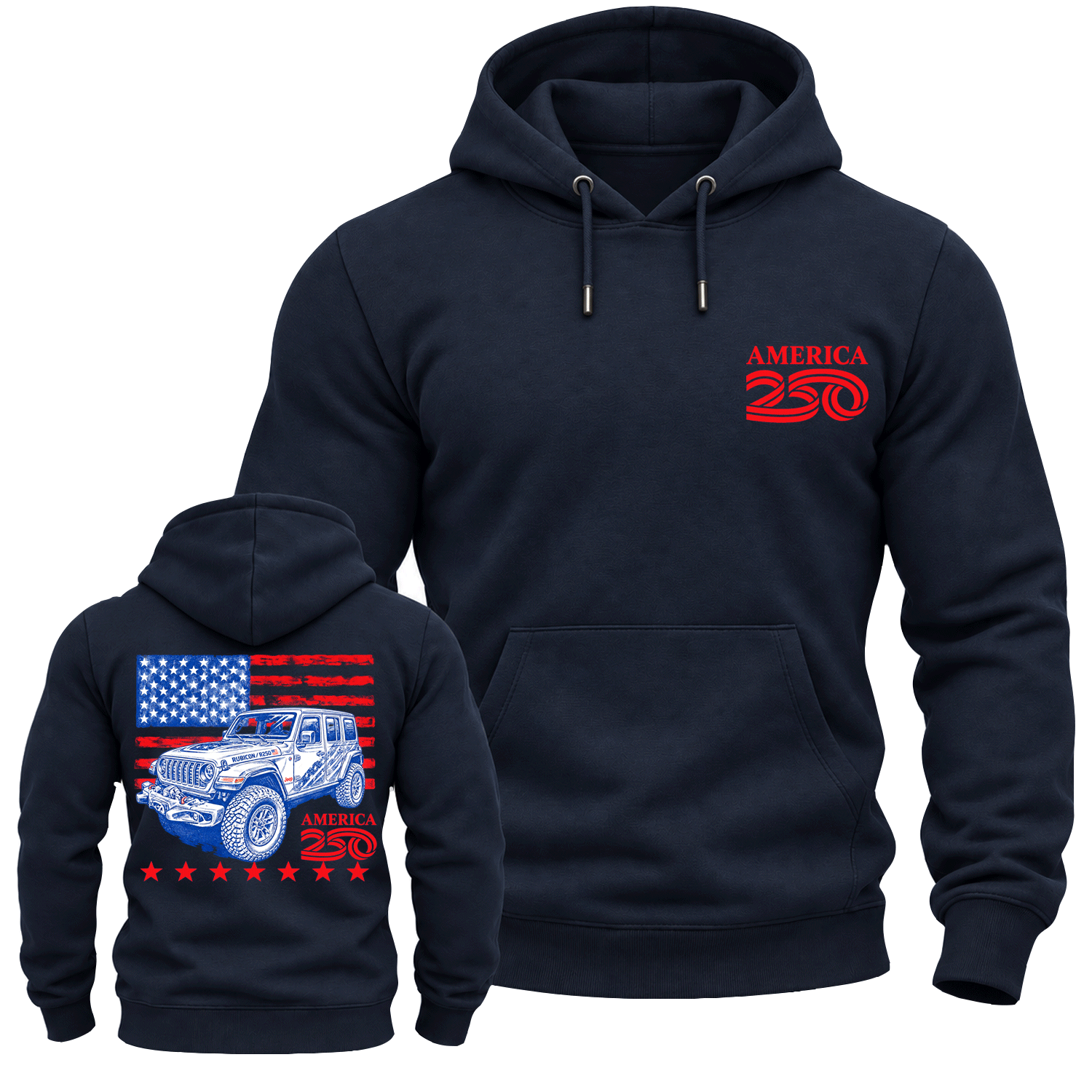 America 250 Jp Rubicon Flag Cotton Hoodie