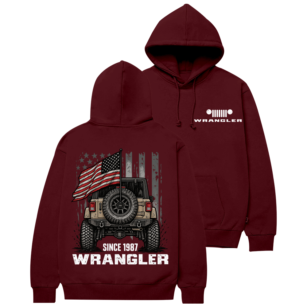 Wrangler Since 1987 American Flag Jp Cotton Hoodie Cotton Hoodie