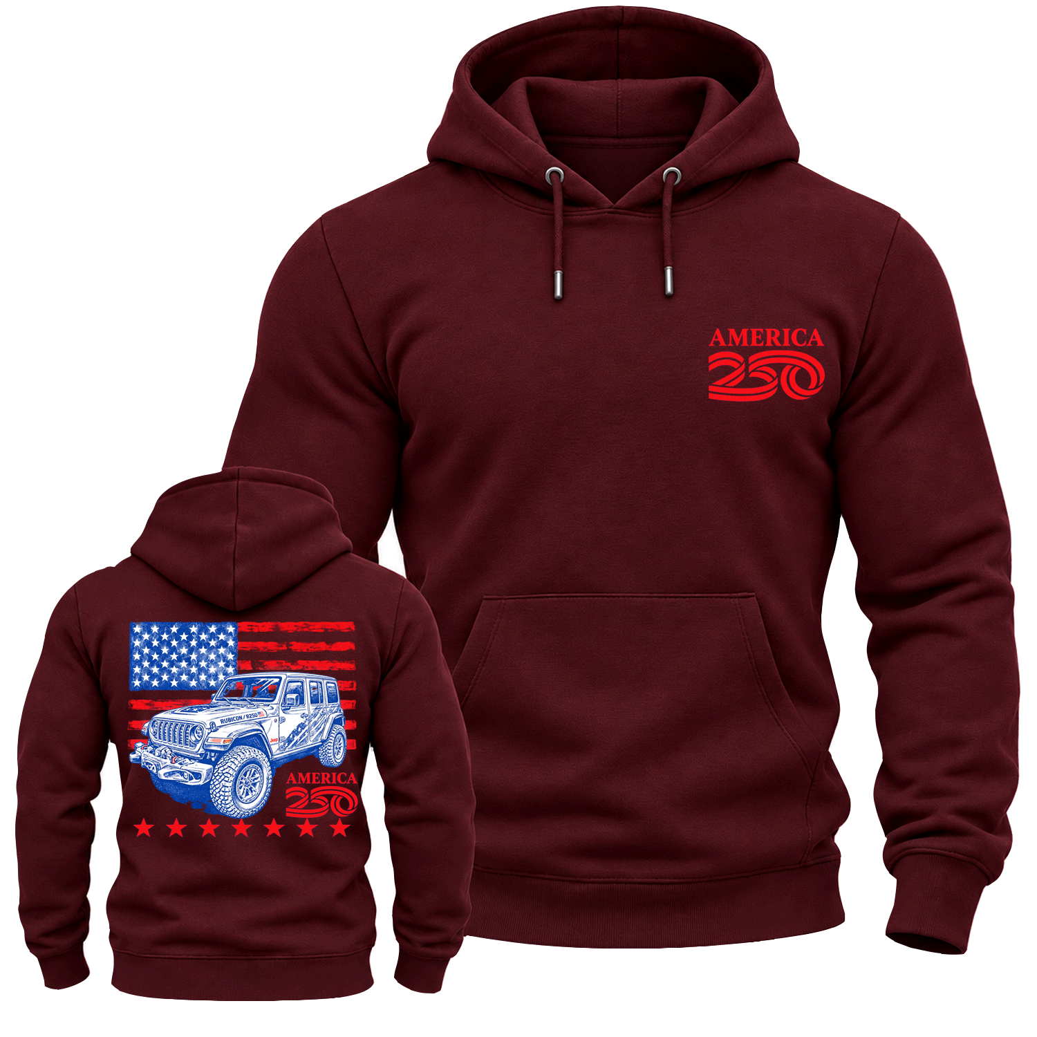 America 250 Jp Rubicon Flag Cotton Hoodie