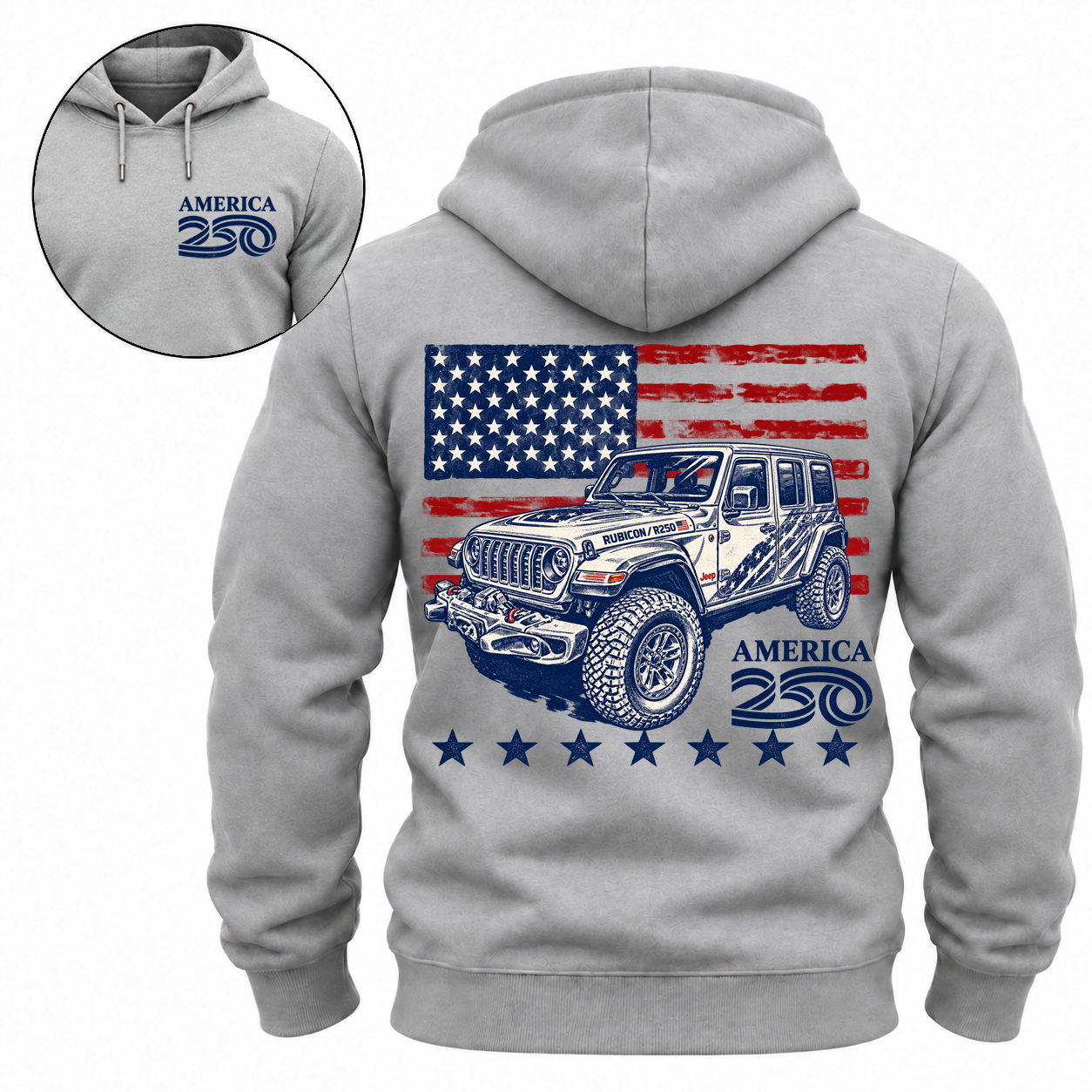 America 250 Jp Rubicon Flag Cotton Hoodie