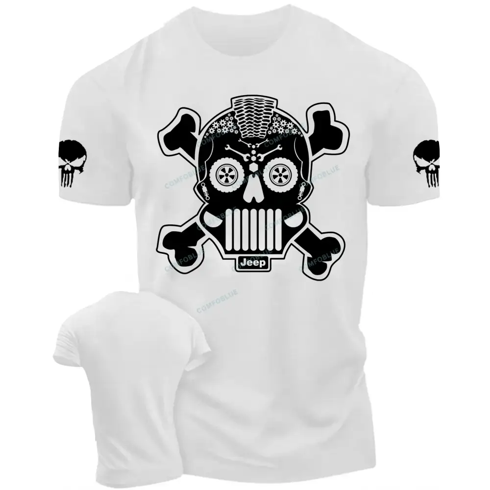 Jp Sugar Skull Calaveras Mechanical Parts Cotton T-shirt