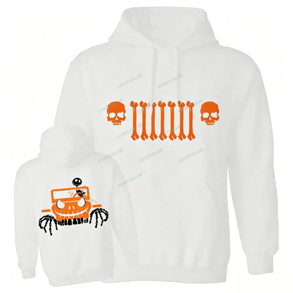 Jp Bone Grille Orange Double Jp Casual Hoodie