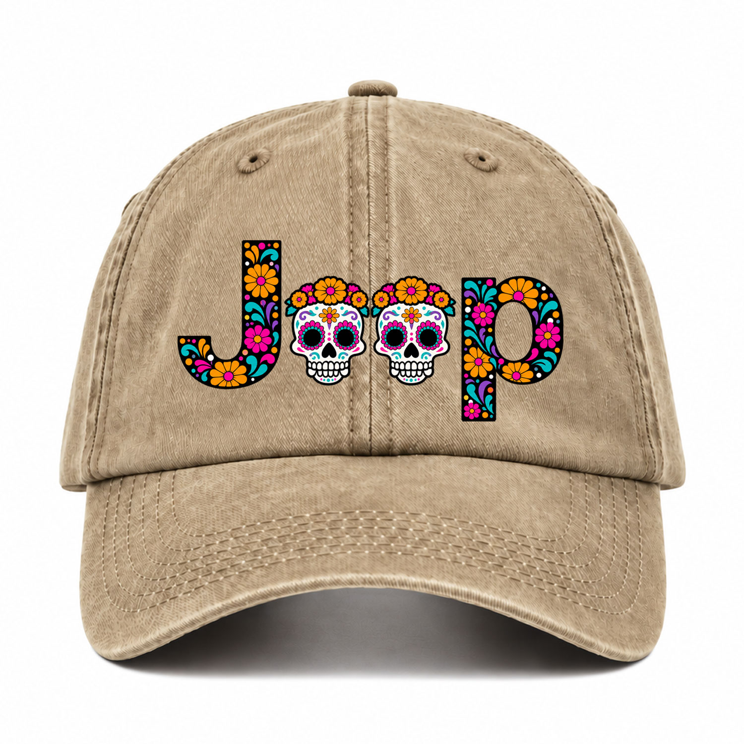 Sugar Skull Dancing on Jps Dia de los Muertos Baseball Cap