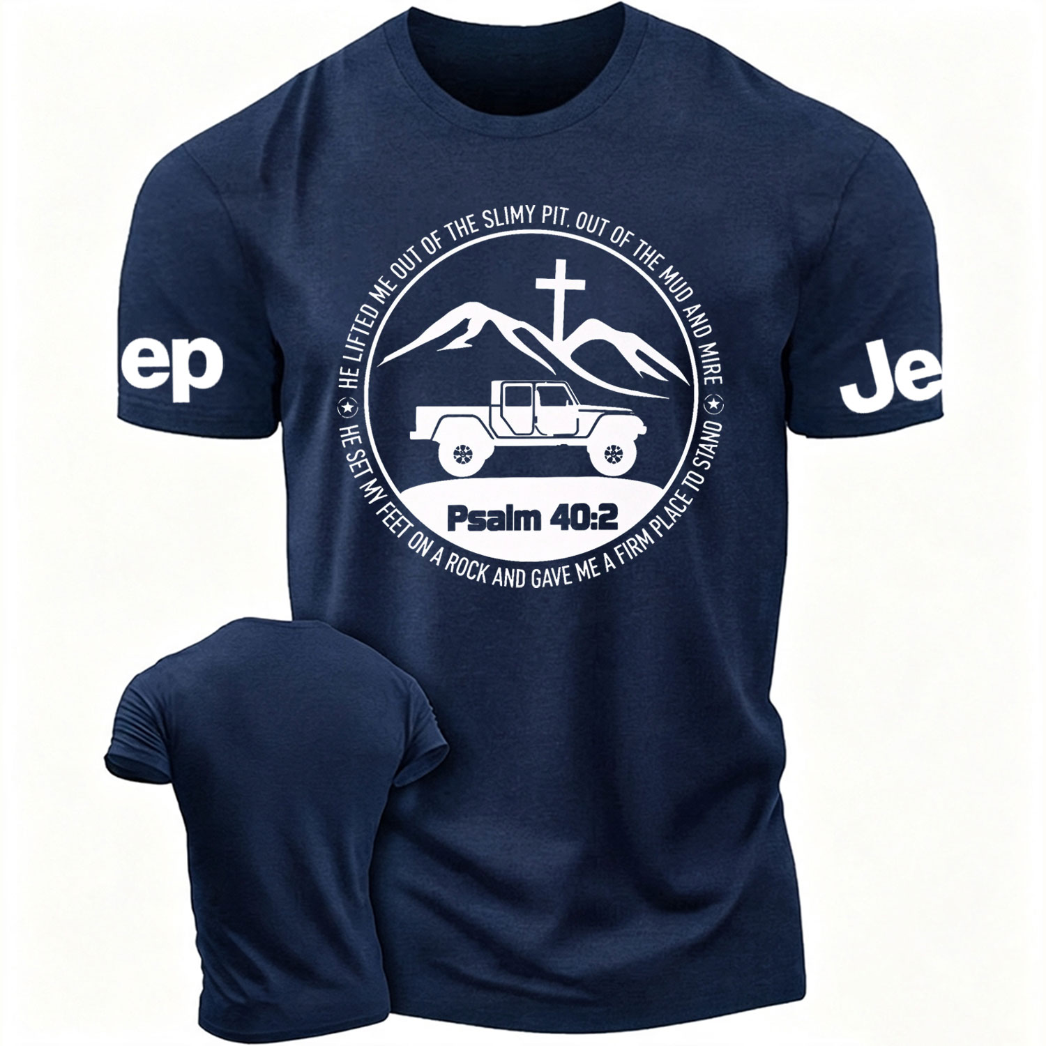 Religion The Lifted Me Out Of The Slimy Pit Psalm 40:2 Cotton T-shirt