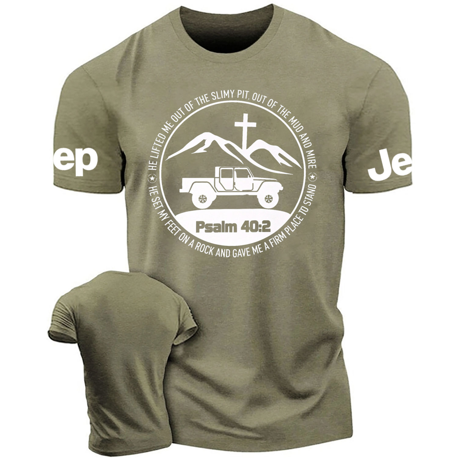 Religion The Lifted Me Out Of The Slimy Pit Psalm 40:2 Cotton T-shirt